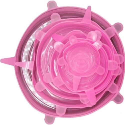 Cold Resistant Silicone Silicone Pink Elastic Sealing Food Cover for Refrigerator