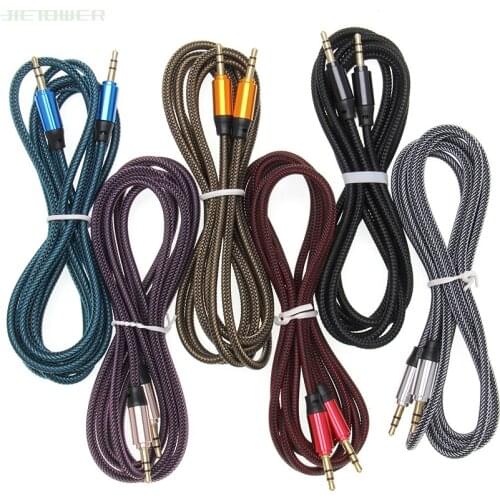 1.8m Jack Aux Cable 3.5 mm to 3.5mm Audio Cable Male to Male Kabel Gold Plug Car Aux Cord for iphone Samsung xiaomi 50pcs/lot