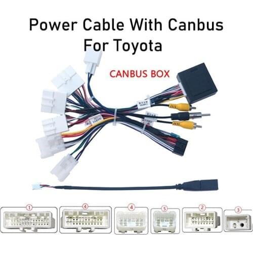 Car 16-pin Android Wire Harness Power Cable Adapter With Canbus For Toyota Corolla/Camry/RAV4/Crown/Reiz power cord with canbus