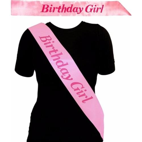 Ink Birthday Girl Sash In Pink Birthday Party Accessory Decoration Girls Night Souvenir Ribbons Event Party Supplies