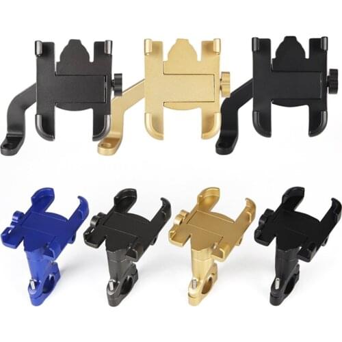 Aluminum Alloy Fixed Mobile Phone Holder GPS Adjustable Width Suitable For Motorcycles Rearview Mirror Type