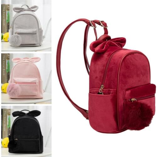 2020 Baby Backpacks Kid Toddler Backpack Kindergarten Schoolbag Baby Cartoon Bowknot Shoulder Bag Plush Ball