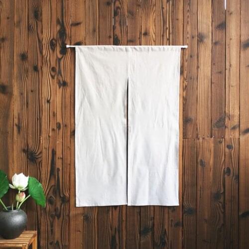 Japanese Style Pure Color Cotton Hemp Door Curtain Without Holes For Fitting Room Partition Cabinet