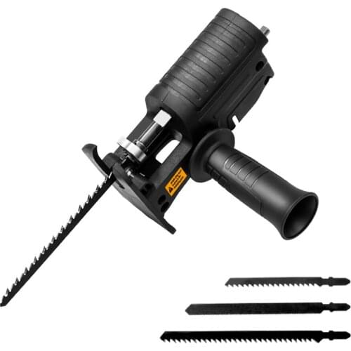 Electric Drill Modified Electric Chainsaw Reciprocating Saws Adapter Drill to Jig Saws Woodworking Cutting Tools with 3 Blades