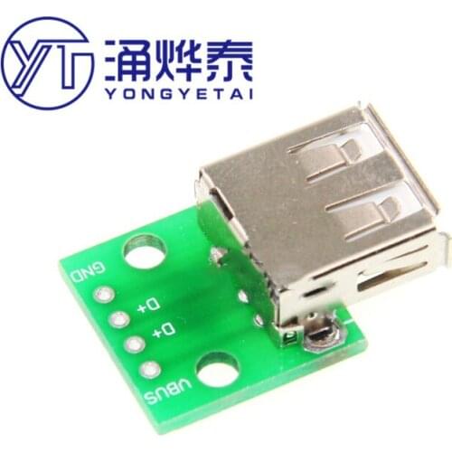 YYT USB 2.0 female socket head to DIP 4p straight plug adapter board welded mobile phone power data cable