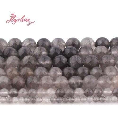 4,6,8,10,12mm Round Cloudy Crystal Beads Ball Smooth Natural Stone Beads For Necklace Bracelet Jewelry Making 15" Free Shipping