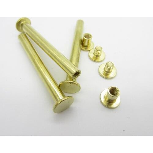 M5 copper plated rivet children, photo album binding screws, book staples, books, Nut&Bolt docking screws M5 * 6/8/10/12
