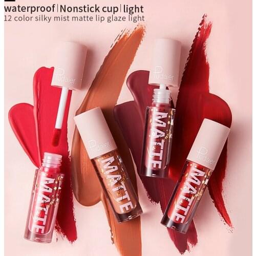 12 Colors Matte Velvet Lip Glaze Waterproof Lasting Moisturizing And Not Easy To Fade Lip Gloss Lipstick Sexy Lip Makeup TSLM1