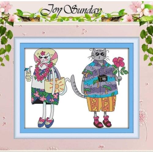 Fashion Cat Lovers Counted Cross Stitch 11CT 14CT Cross Stitch Set Wholesale Cartoon Cross-stitch Kit Embroidery Needlework