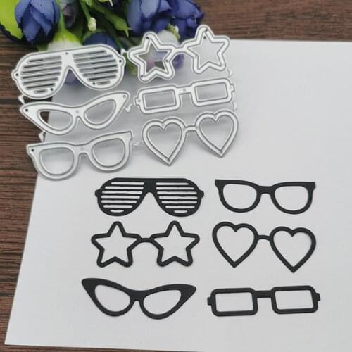 AOKEDIY Glasses set Metal Cutting Dies Stencils For DIY Scrapbooking Decorative Embossing Handcraft Die Cutting Template