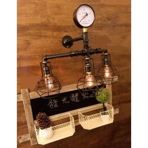 Water wall tube wall iron originality personality retro attic American country bar wall lamp m