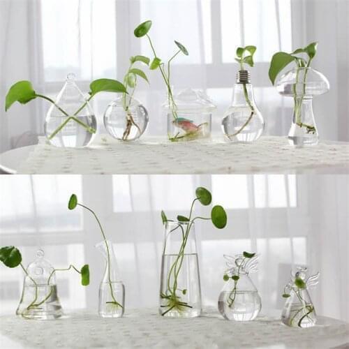 Desk Glass Flower Vase Terrarium Fish Tank Aquarium Container Transparent Flower Planter Pots Home Garden Decoration Gift