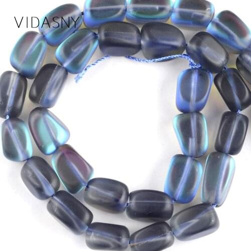 Natural Irregular Dull Polished Gray Austrian Crystal Beads For Jewelry Making 9*13mm Spacer Beads DIY Necklace Bracelet 15"