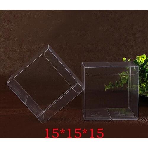 50pcs 15x15x15cm Jewelry Gift Box Clear Boxes Plastic Box Transparent Storage Pvc Boxes Packaging Display Pvc Boxen For Wedding