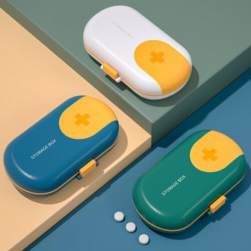 Portable Travel Pill Case Pill Cutter Organizer Medicine Storage Container Drug Tablet Pills Splitters 4 Grids Plastic Pillboxes