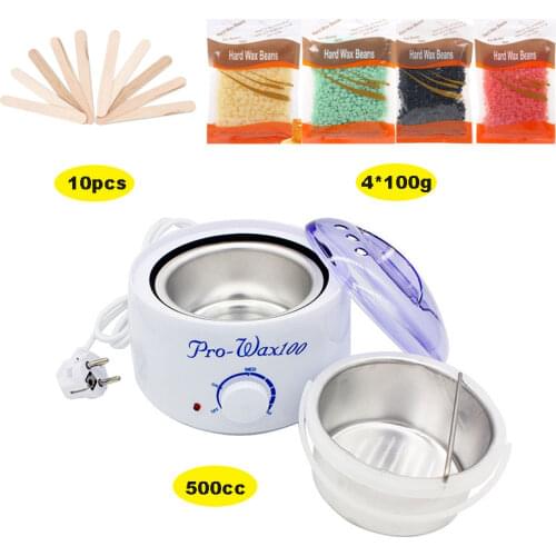 Wax heater Professional hair removal electric waxing hot machine for 500ml kits 400g wax, 10pcs Wax stick Unisex whole body