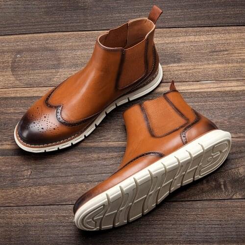 Size 8-12 Men Boots WOTTEN Brand comfortable fashion 2021 Mens autumn footwear Chelsea boots #AL513