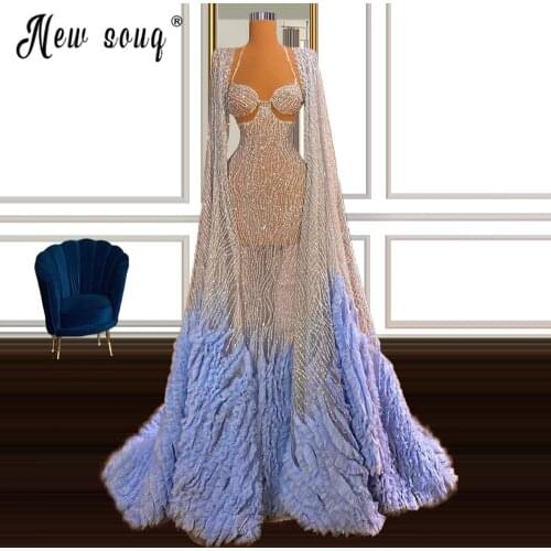 Luxury Gradient Sequins Formal Prom Dresses For Party Islamic Turkish Kaftans Evening Dress вечернее платье Purple Dress