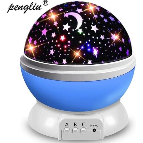 LED Projector Star Moon Galaxy Night Light For Children Kids Room Sky Rotating Bedroom Decor Nursery Nightlight Baby Lamp Gifts