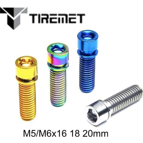 Tiremet Titanium Ti Allen Head hex bolt M5 M6x16/18/20mm Rainbow for Stem Bike Screws Bicycle Cycling Stem 6pcs/lot