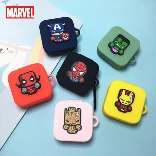 Marvel Silicone Protective Earphone Case for Xiaomi Air 2 SE Cartoon Bluetooth Headphones Box For Xiaomi Earbuds Cover with Hook