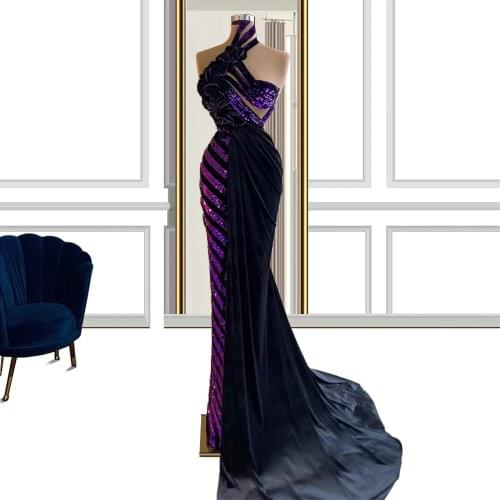 2 Colors Purple And Black Prom Gown Elegant Dress Women For Wedding Party vestidos de promoción vestidos de graduación