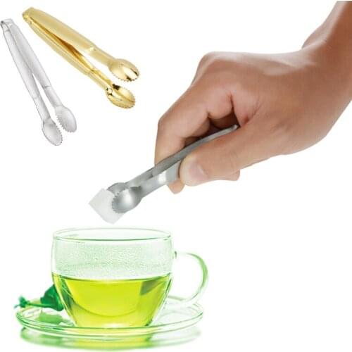 1 Pcs Coffee Sugar Clip Stainless Steel Mini Tweezer Sugar Cubes Clamp Little Tea Clips Ice tongs Coffee Gadgets Kitchen Tools