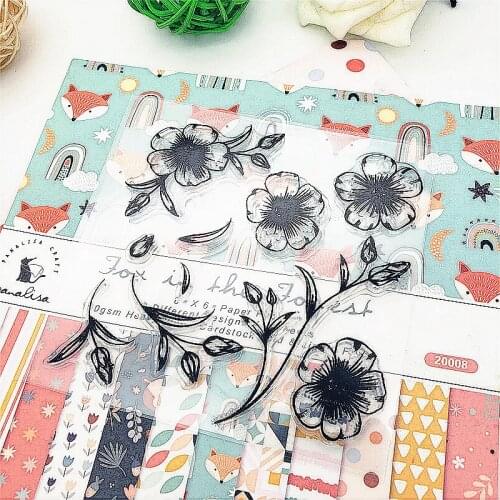 10x10cm Lovely Flowers Clear Stamps Transparent Seal Silicone Seal TPR Christmas Wedding Roller Stamps DIY Scrapbook Album Card