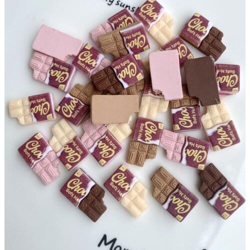 20Pcs Mixed Resin Chocolate Decoration Crafts Flatback Cabochon Embellishments For Scrapbooking Kawaii Cute Diy Accessories