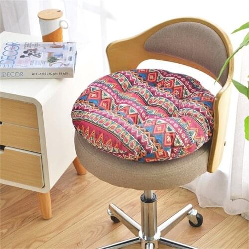 3 Size Boho Chair Cushion Pads Print Round Cotton Upholstery Soft Padded Cushion Pad Office Home Or Car Seat Cushion