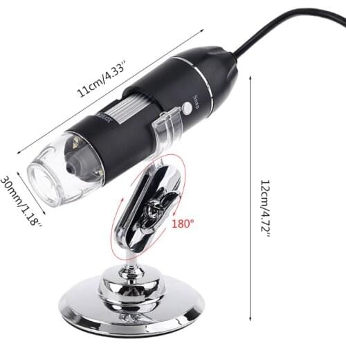 3-in-1 1600X USB Microscope OSX Windows PC Type-C Micro-USB Cell Phone Magnifier D0AC