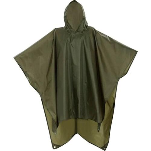 3 In 1 Outdoor Equipment Multifunctional Portable Raincoat Poncho Mat Awning Durable Waterproof Hiking Accessories Camping