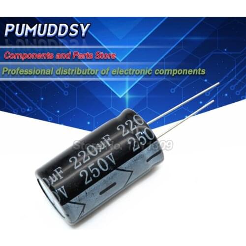 5PCS 250V220UF 220uf250v 18*32MM 250v 220uf 18x32 Electro Electrolytic capacitor