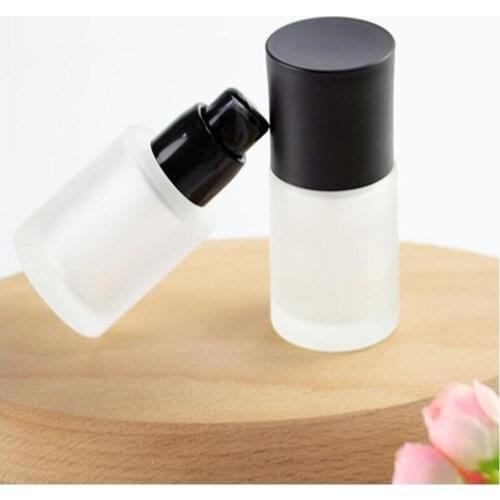 50pcs 30ml Frosted White Glass Dispenser Pump Bottle Lotion Pump Storage Cap for Bathroom Liquid Soap