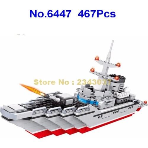 6447 467pcs Military Maritime Army Guided Missile Destroyer Warship Building Block Toy