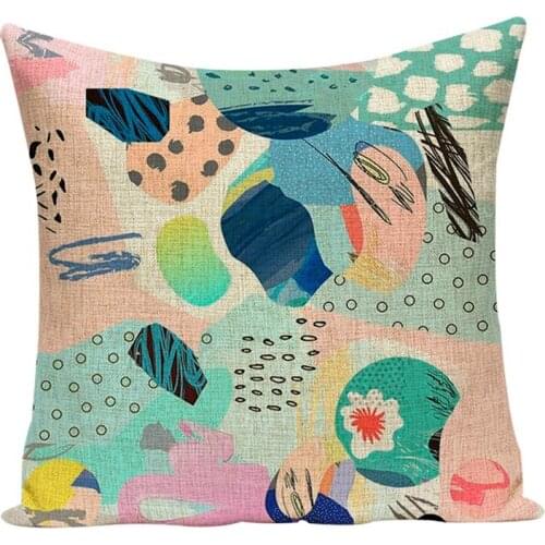 Abstract art Decorative Simple Geometric Cushion Covers Soft Pillowcase Home Sofa Seat Chair Pillow Cover Decor Almofadas Custom