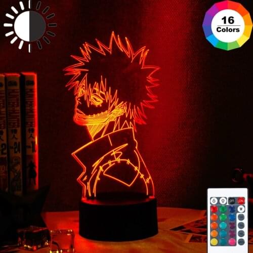 Acrylic 3d Lamp Anime My Hero Academia Dabi Led Light for Bedroom Decor Cool Manga Gift for Him Rgb Colorful Night Light Dabi