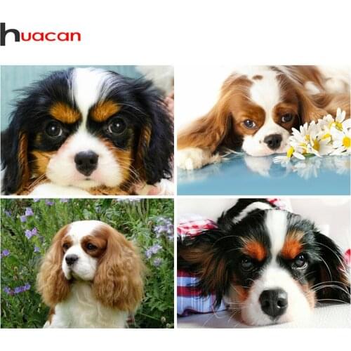Huacan Diy Diamond Painting Dog Home Decor Full Square/round Diamond Embroidery Mosaic Animal Pet Sticker Decor