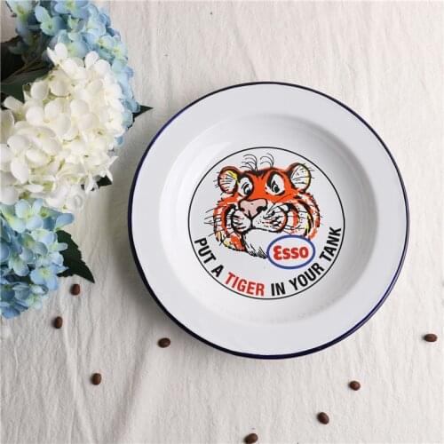 American Tiger Retro Plate Dish Plate Thickened Fruit Plate Household Baked Rice Turnip Plate