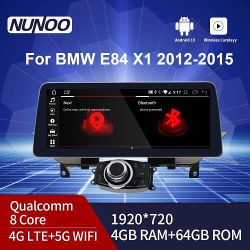 Nunoo 8 Core 4+64g Android 10.0 Car Dvd Player Wirless Carplay Stereo Multimedia Wifi Navigation For BMW E84 X1 2012-2015