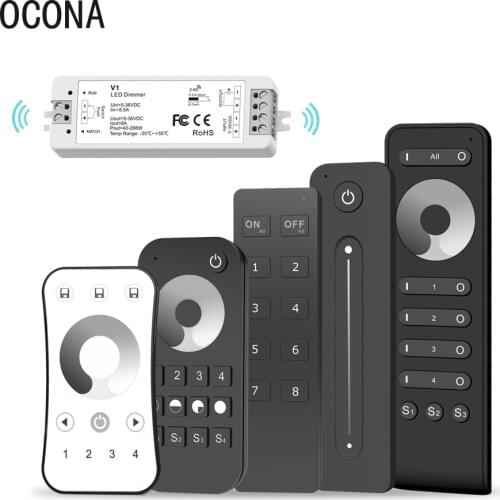 2.4G Wireless LED Controller Dimmer 8A High Power Room Decoration Brightness Adjustment Dimmable Remote For LED Strip 5V~36V