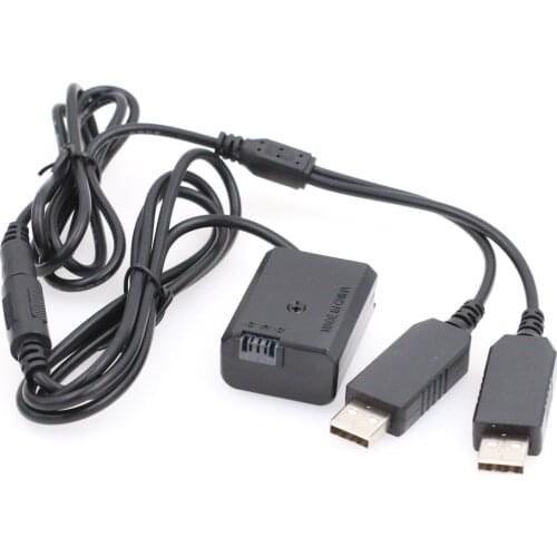 Double USB DC 5V to NP-FW50 DC Coupler Dummy Battery for Sony A7 A7S A7R A7SII a5100 a6300 NEX Series Camera