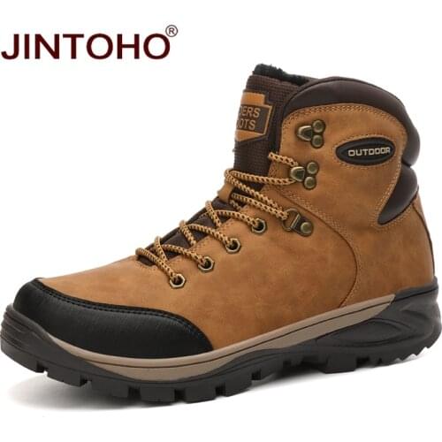 JINTOHO Winter Men Climbing Shoes Warm Men Hiking Shoes Brand Men Hiking Sneakers Male Mountain Shoes Winter Male Sport Shoes