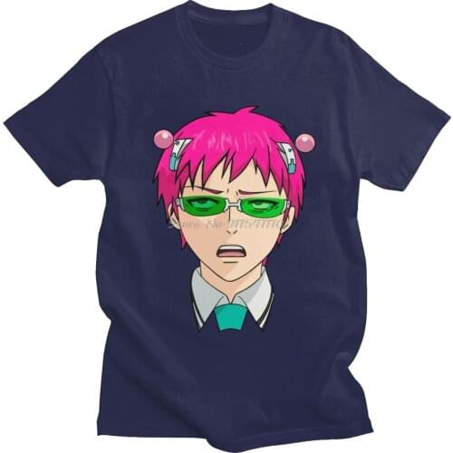 The Disastrous Life Of Saiki K T Shirt for Men Pre-shrunk Cotton T-shirt O-neck Short Sleeve Anime Manga Kusuo Tee Tops Clothing