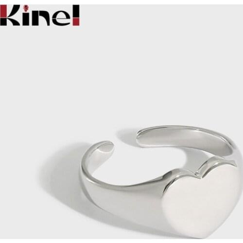 Kinel Silver 925 Jewelry Rings for Women Couples Creative Handmade Heart Ring Party Accessories Gift