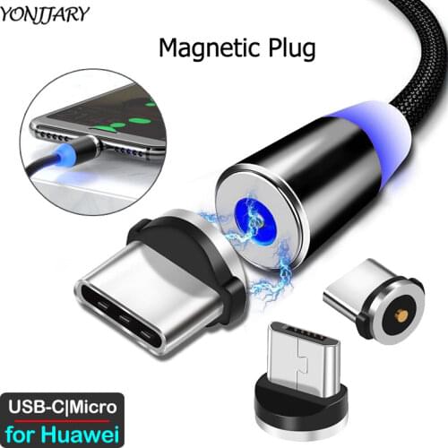 Round Magnetic Adapter Cable for Huawei P40 P30 P20 Pro Lite P Smart Mate 30 20 10 9 Pro Nova 5 6 Micro USB Type C Charger Plug