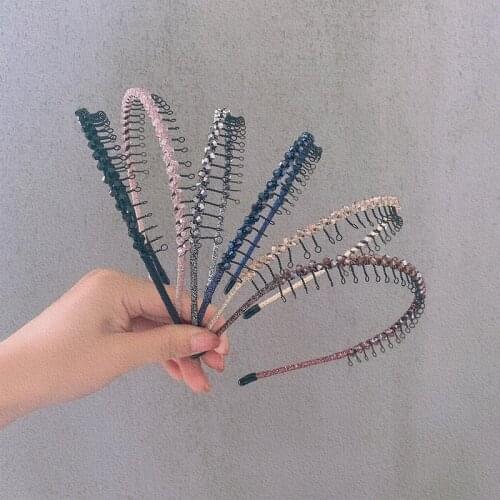 Non-slip 1Pc Crystal Iron Handmade Beaded Headband Hair Band Headwear for Girl Women Hair Fashion Accessories