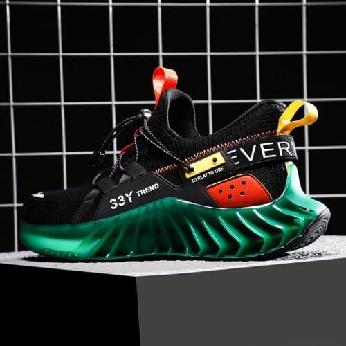 Big Size Outdoor Non-slip Running Shoes for Men Sneakers Mens Running Sport Shoes Sports for Men Black Green Jogging GMB-1910