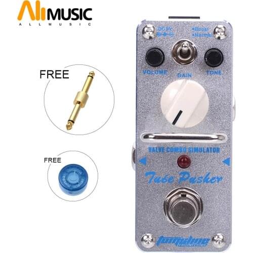 New AROMA ATP-3 TUBE PUSHER Vlave Combo Simulator (Overdrive) Mini Analogue Effect True Bypass+Free Connector