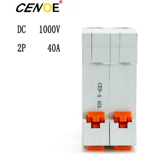 New style solar photovoltaic power generation DC 1000V 2P 40A Circuit breaker dc din rail DC Circuit breaker for PV free ship